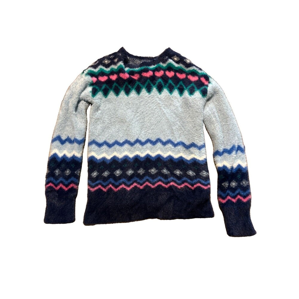 Thereabouts Blue Chevron Striped Fleece Sweatshirt Girls Size Medium